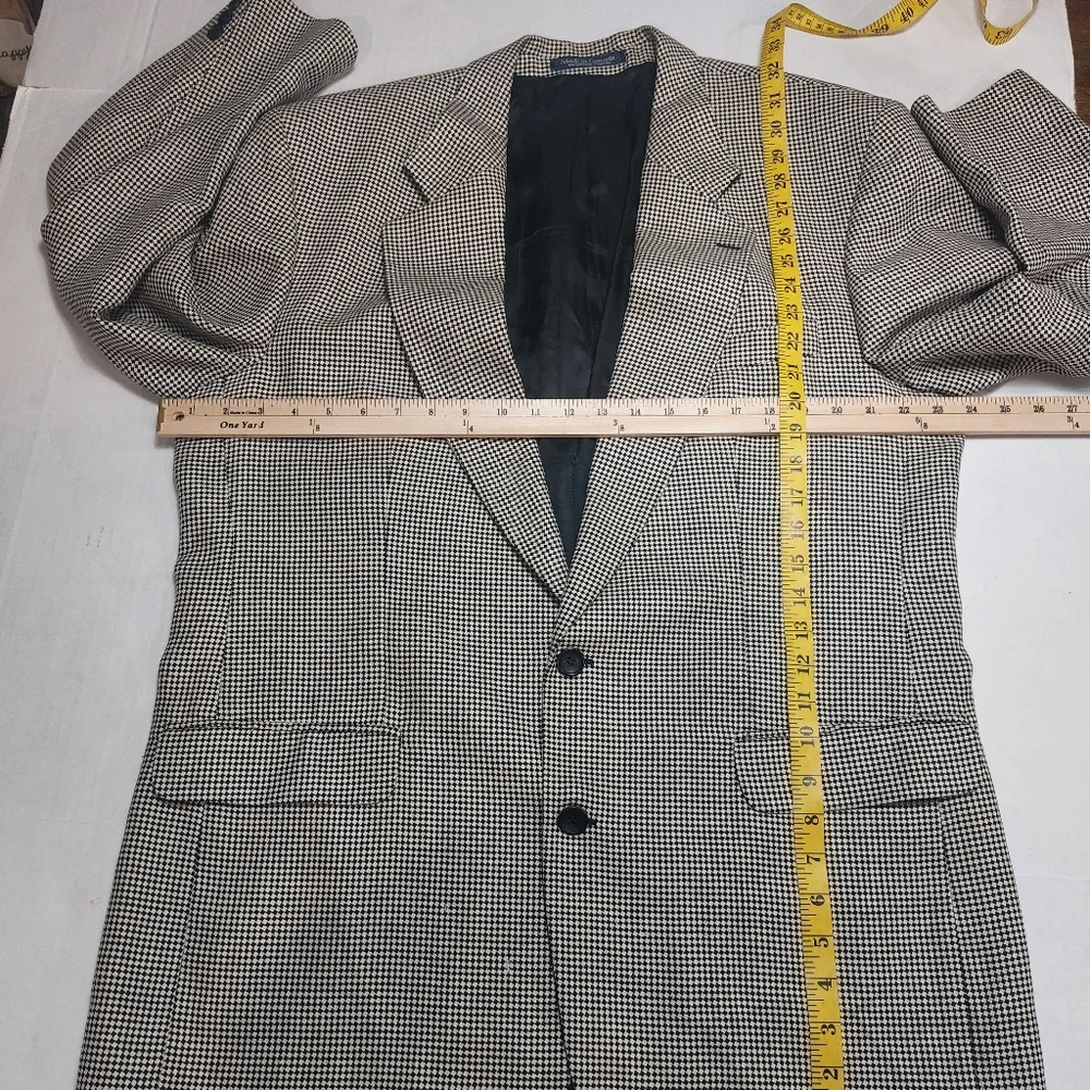 BRANDINI 100% Genuine Wool Men's Black and White Jacket Size 44L